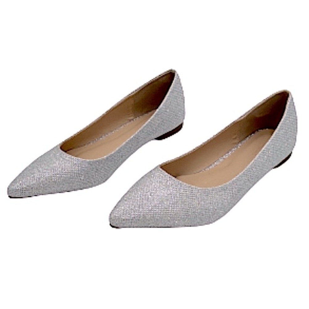 ASOS Truffle Collection pointed ballet flats in silver UK 7 US 9